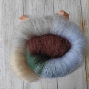 Corriedale batt - 50 g - bézs-barna